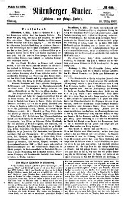 Nürnberger Kurier (Nürnberger Friedens- und Kriegs-Kurier) Montag 10. März 1862