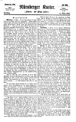 Nürnberger Kurier (Nürnberger Friedens- und Kriegs-Kurier) Dienstag 11. März 1862