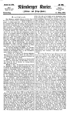 Nürnberger Kurier (Nürnberger Friedens- und Kriegs-Kurier) Donnerstag 13. März 1862