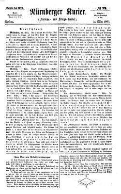 Nürnberger Kurier (Nürnberger Friedens- und Kriegs-Kurier) Freitag 14. März 1862