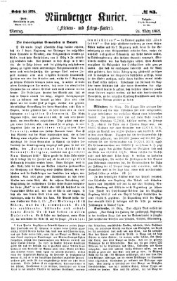 Nürnberger Kurier (Nürnberger Friedens- und Kriegs-Kurier) Montag 24. März 1862