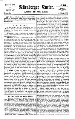 Nürnberger Kurier (Nürnberger Friedens- und Kriegs-Kurier) Donnerstag 3. April 1862