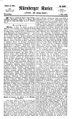 Nürnberger Kurier (Nürnberger Friedens- und Kriegs-Kurier) Donnerstag 1. Mai 1862