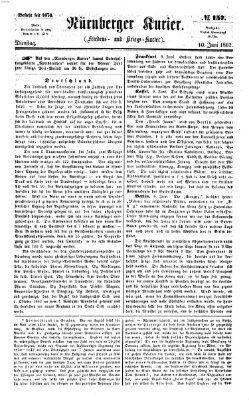 Nürnberger Kurier (Nürnberger Friedens- und Kriegs-Kurier) Dienstag 10. Juni 1862