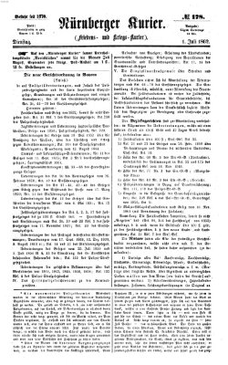 Nürnberger Kurier (Nürnberger Friedens- und Kriegs-Kurier) Dienstag 1. Juli 1862