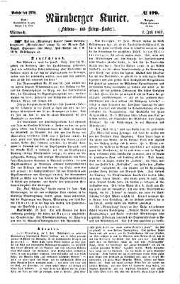 Nürnberger Kurier (Nürnberger Friedens- und Kriegs-Kurier) Mittwoch 2. Juli 1862