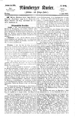 Nürnberger Kurier (Nürnberger Friedens- und Kriegs-Kurier) Freitag 4. Juli 1862