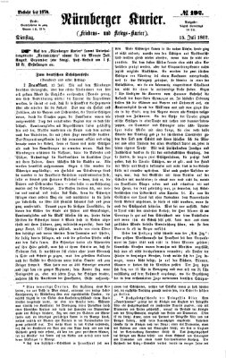 Nürnberger Kurier (Nürnberger Friedens- und Kriegs-Kurier) Dienstag 15. Juli 1862