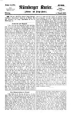 Nürnberger Kurier (Nürnberger Friedens- und Kriegs-Kurier) Montag 4. August 1862