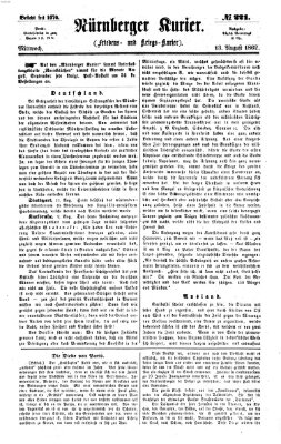 Nürnberger Kurier (Nürnberger Friedens- und Kriegs-Kurier) Mittwoch 13. August 1862