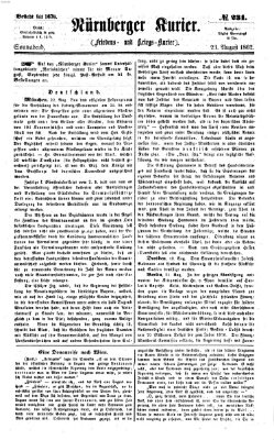 Nürnberger Kurier (Nürnberger Friedens- und Kriegs-Kurier) Samstag 23. August 1862