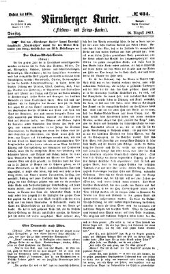 Nürnberger Kurier (Nürnberger Friedens- und Kriegs-Kurier) Dienstag 26. August 1862