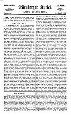 Nürnberger Kurier (Nürnberger Friedens- und Kriegs-Kurier) Donnerstag 28. August 1862