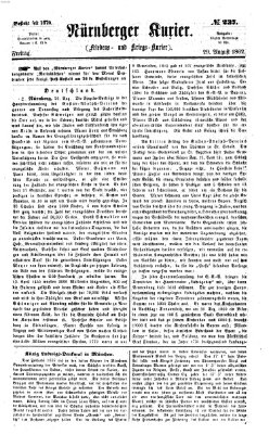 Nürnberger Kurier (Nürnberger Friedens- und Kriegs-Kurier) Freitag 29. August 1862