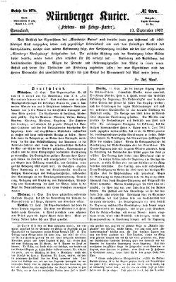 Nürnberger Kurier (Nürnberger Friedens- und Kriegs-Kurier) Samstag 13. September 1862