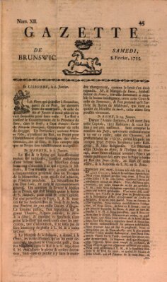 Gazette de Brunswig Samstag 8. Februar 1755