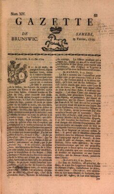 Gazette de Brunswig Samstag 15. Februar 1755