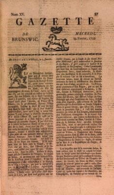 Gazette de Brunswig Mittwoch 19. Februar 1755