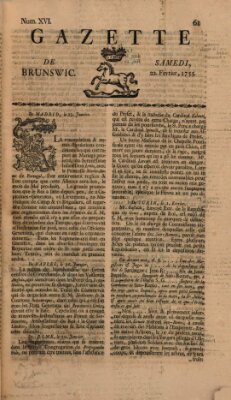 Gazette de Brunswig Samstag 22. Februar 1755