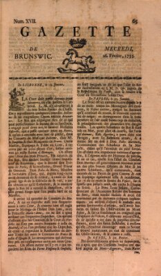 Gazette de Brunswig Mittwoch 26. Februar 1755