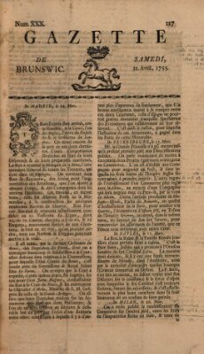 Gazette de Brunswig Samstag 12. April 1755