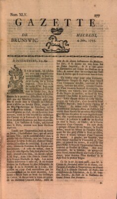 Gazette de Brunswig Mittwoch 4. Juni 1755