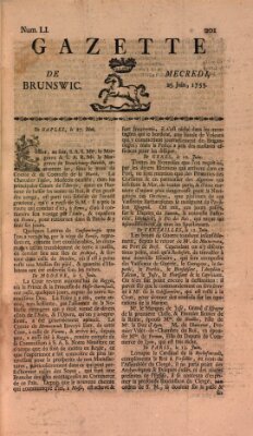 Gazette de Brunswig Mittwoch 25. Juni 1755