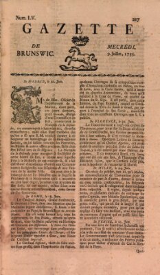 Gazette de Brunswig Mittwoch 9. Juli 1755