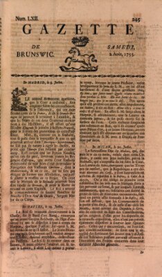 Gazette de Brunswig Samstag 2. August 1755