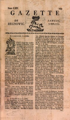 Gazette de Brunswig Samstag 9. August 1755