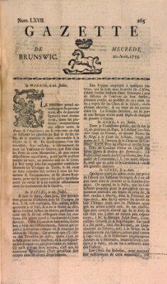 Gazette de Brunswig Mittwoch 20. August 1755