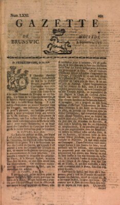 Gazette de Brunswig Mittwoch 3. September 1755