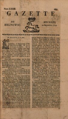 Gazette de Brunswig Mittwoch 10. September 1755