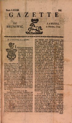 Gazette de Brunswig Samstag 11. Oktober 1755