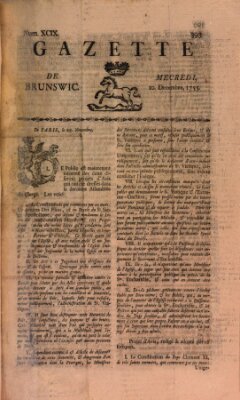 Gazette de Brunswig Mittwoch 10. Dezember 1755