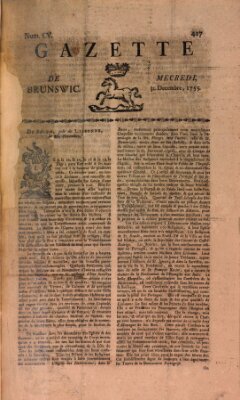 Gazette de Brunswig Mittwoch 31. Dezember 1755