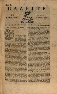 Gazette de Brunswig Samstag 10. Januar 1756