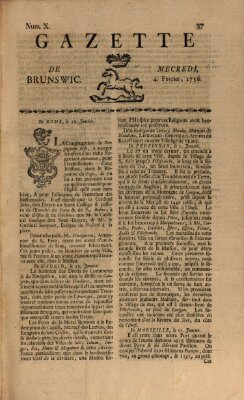 Gazette de Brunswig Mittwoch 4. Februar 1756