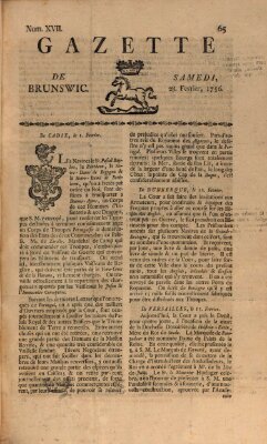 Gazette de Brunswig Samstag 28. Februar 1756