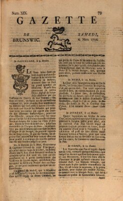 Gazette de Brunswig Samstag 6. März 1756