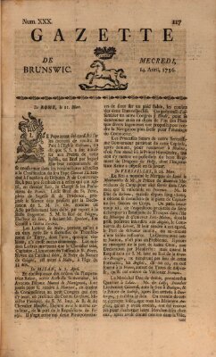 Gazette de Brunswig Mittwoch 14. April 1756