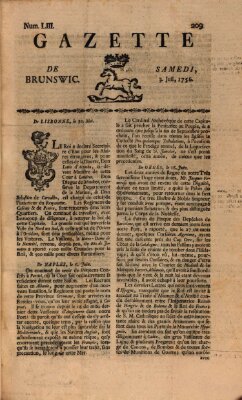 Gazette de Brunswig Samstag 3. Juli 1756