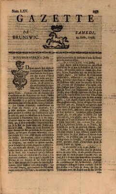 Gazette de Brunswig Samstag 14. August 1756