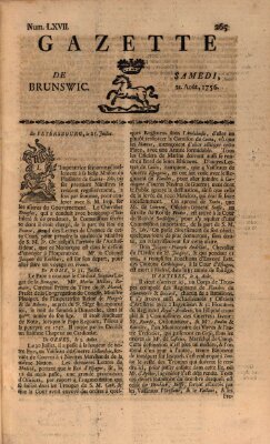 Gazette de Brunswig Samstag 21. August 1756