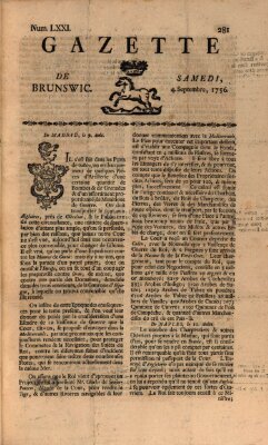 Gazette de Brunswig Samstag 4. September 1756