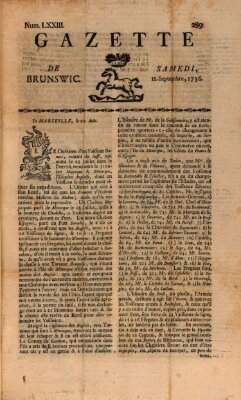 Gazette de Brunswig Samstag 11. September 1756