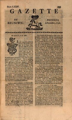 Gazette de Brunswig Mittwoch 15. September 1756