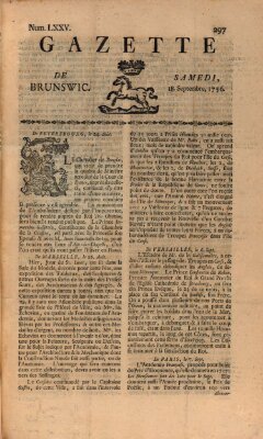 Gazette de Brunswig Samstag 18. September 1756