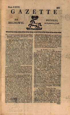 Gazette de Brunswig Mittwoch 22. September 1756