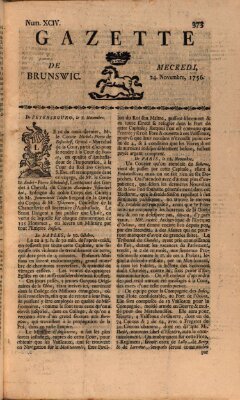 Gazette de Brunswig Mittwoch 24. November 1756